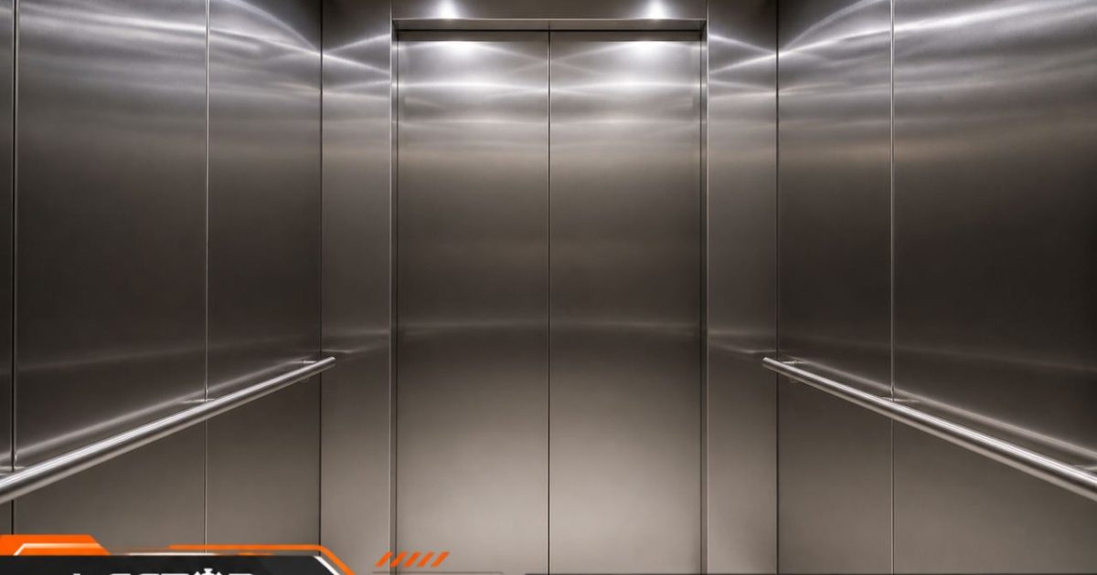 کابین آسانسور نو نصب‌شده با پنل استیل