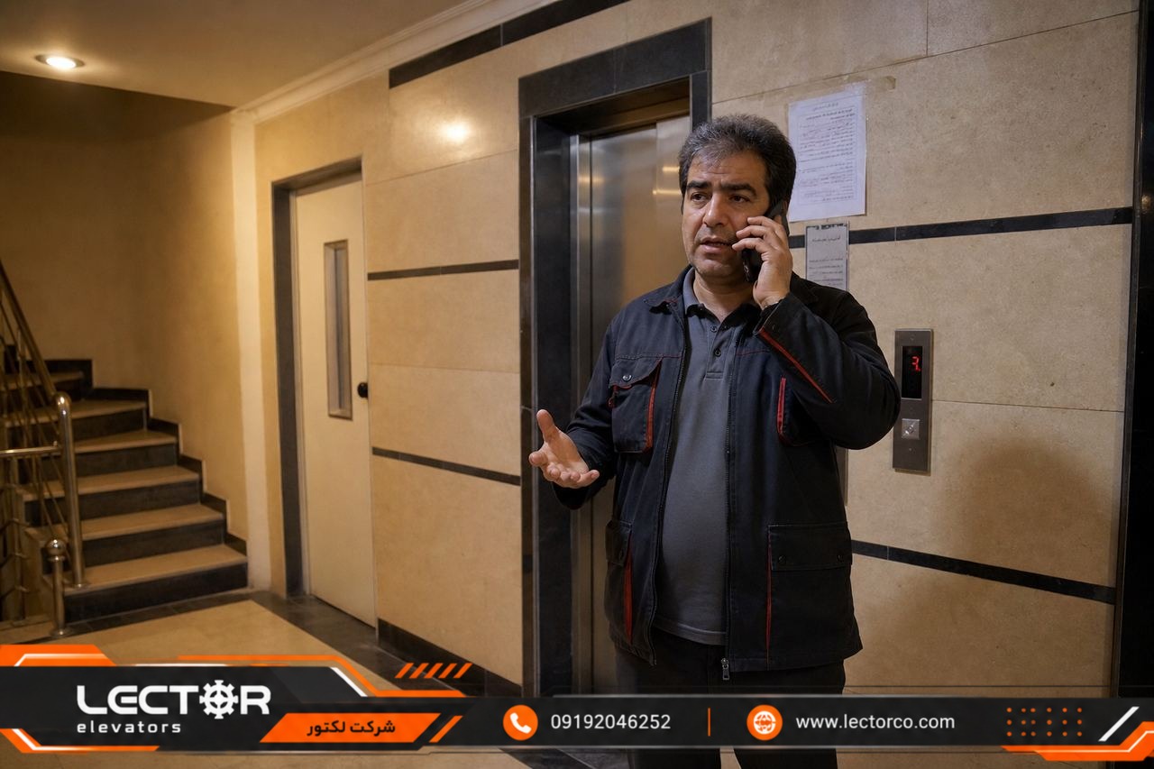 هماهنگی مدیر ساختمان برای نجات مسافر آسانسور