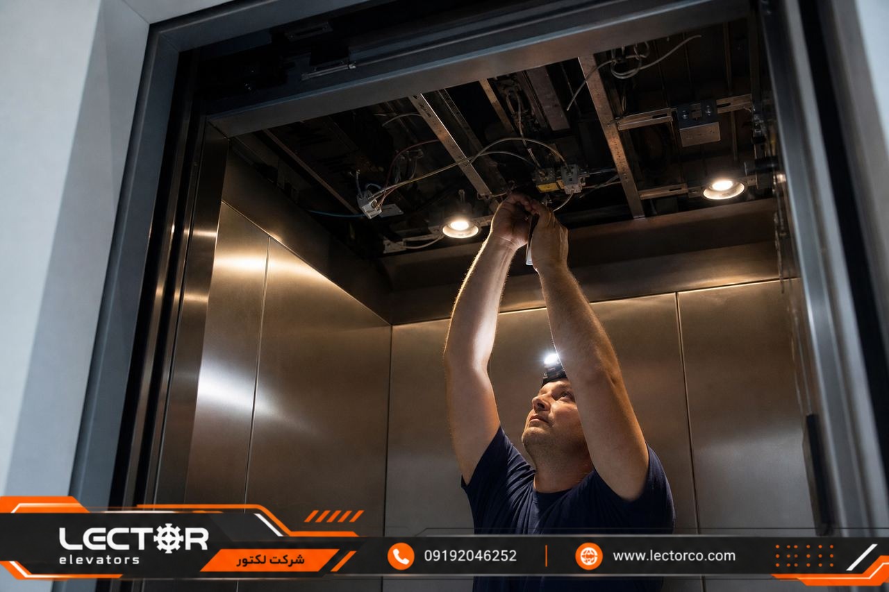 اورهال کابین آسانسور با باز کردن سقف