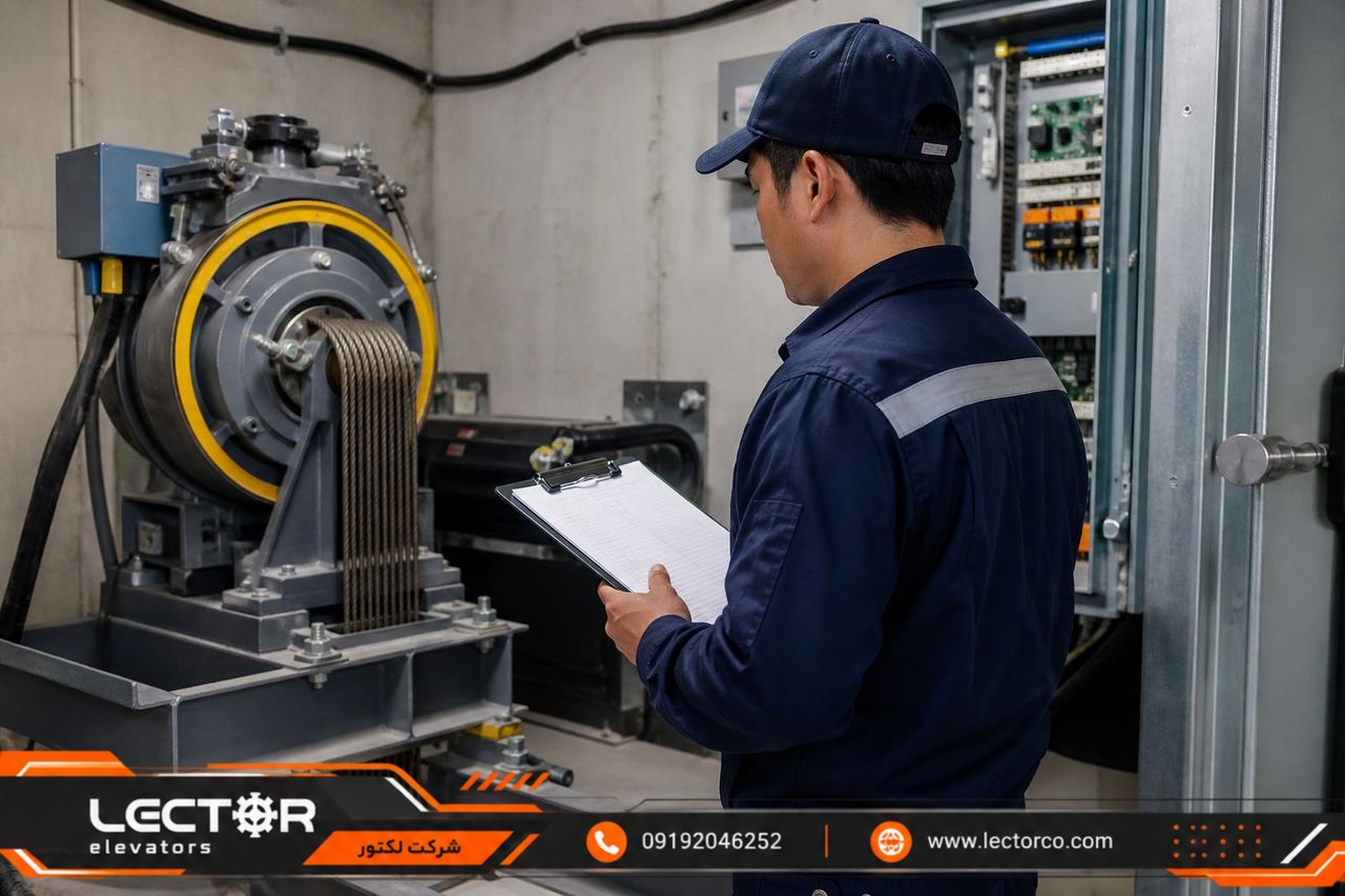 سرویس ماهانه آسانسور در موتورخانه