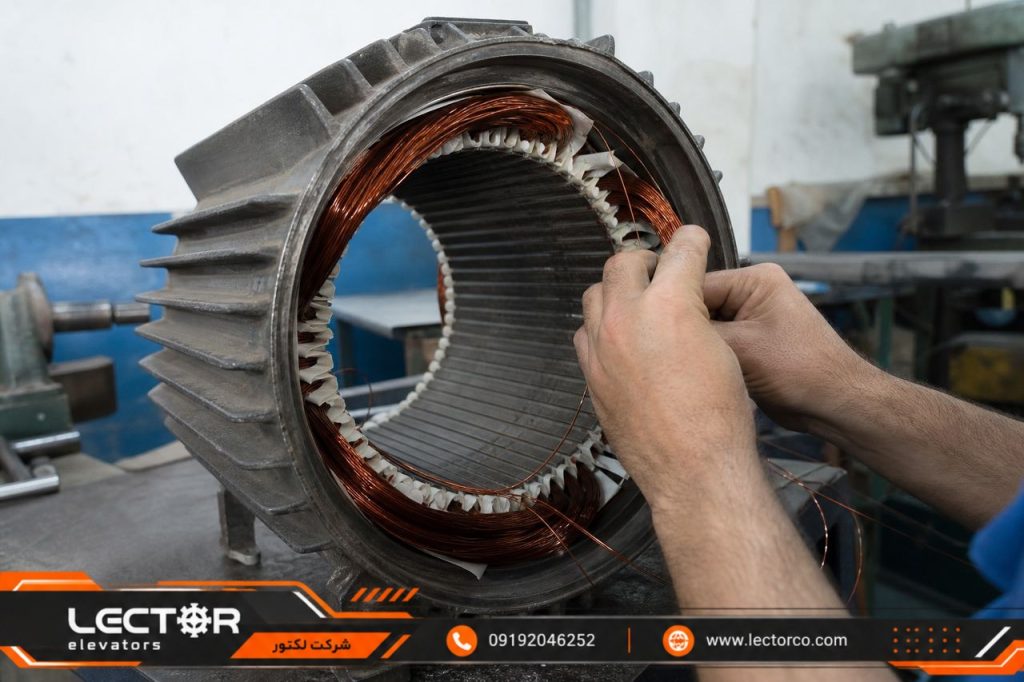 سیم‌پیچی استاتور موتور آسانسور