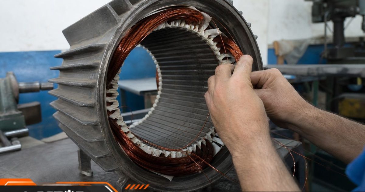 سیم‌پیچی استاتور موتور آسانسور
