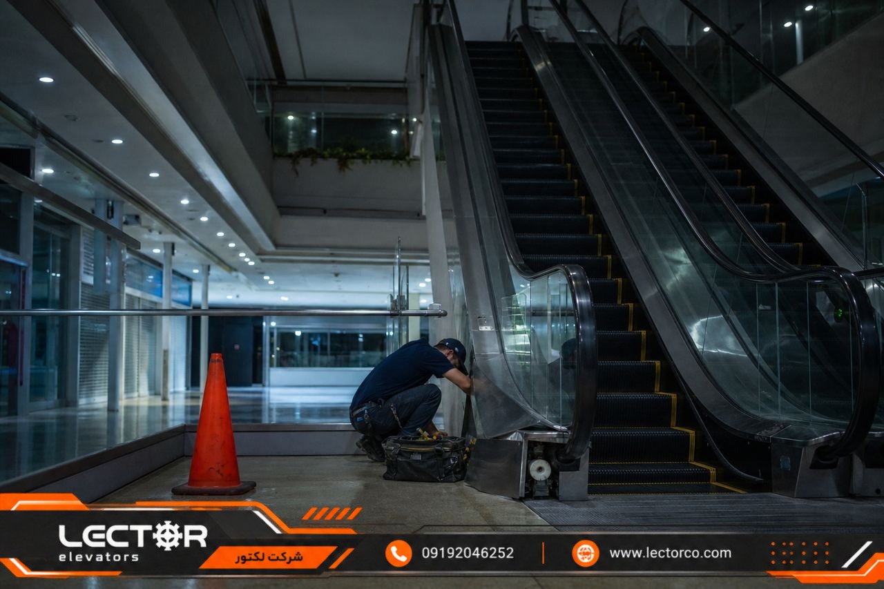 سرویس شبانه پله برقی در مرکز تجاری