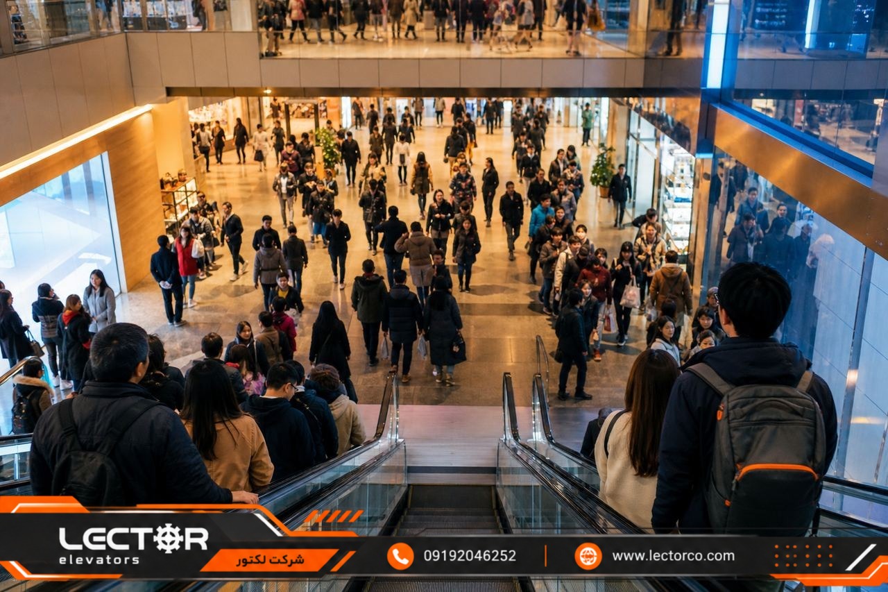 پله برقی مراکز تجاری پرتردد